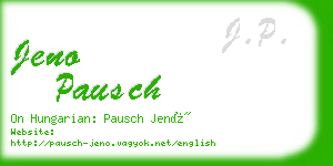 jeno pausch business card